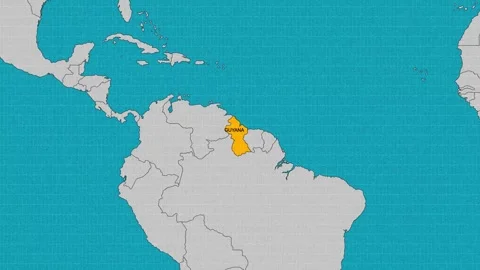 Map of Guyana Stock Footage 294593275