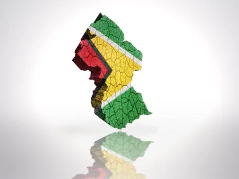 Map of Guyana Stock Illustration