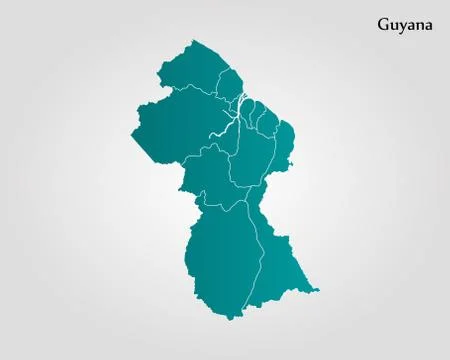 Map of Guyana Stock Illustration