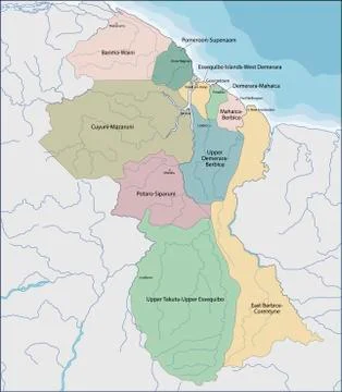 Map of Guyana Stock Illustration