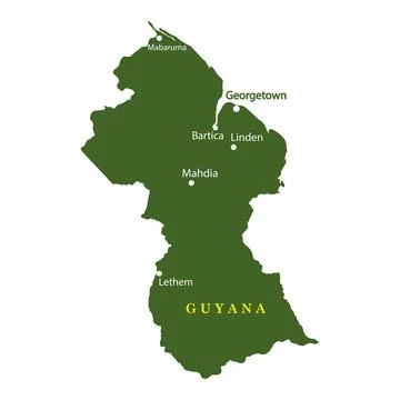Map of Guyana Illustrazione stock