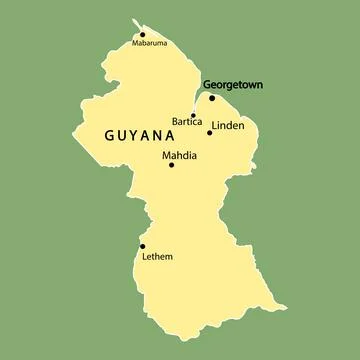Map of Guyana Illustrazione stock