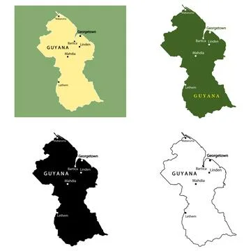 Map of Guyana Stock Illustration