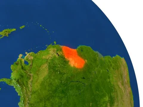 Map of Guyana in red Illustrazione stock