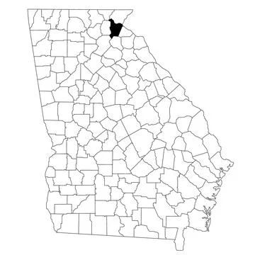 Map of habersham County in Georgia state on white background. single County.. Stock Illustration