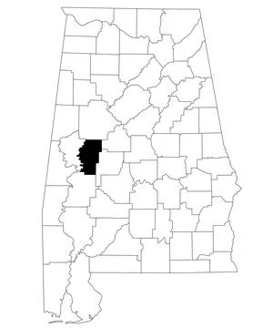 Map of Hale County in Alabama state on white backround. single County map h.. Stock Illustration