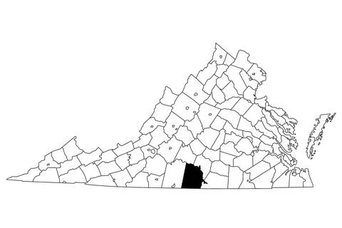 Map of Halifax County in Virginia state on white background. single County .. Illustrazione stock