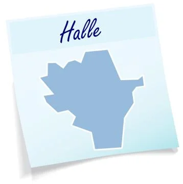 Map of halle as sticky note Stock Illustration