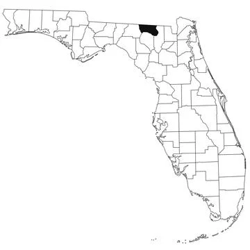 Map of Hamilton County in Florida state on white background. single County .. Stock Illustration