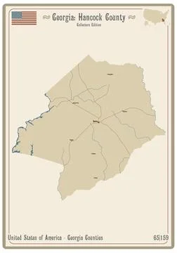 Map of Hancock County in Georgia Stock Illustration