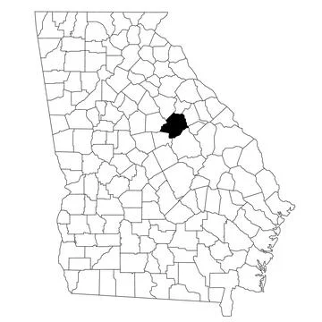 Map of Hancock County in Georgia state on white background. single County m.. Stock Illustration