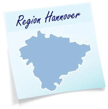 Map of hannover as sticky note Stock Illustration