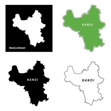 Map of hanoi, vietnam Stock Illustration