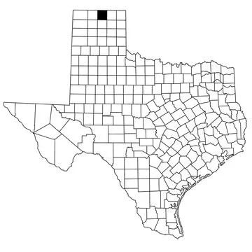 Map of hansford County in Texas state on white background. single County ma.. Stock Illustration