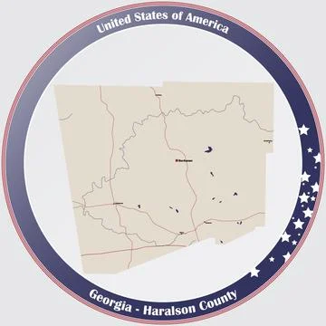 Map of Haralson County in Georgia Stock Illustration