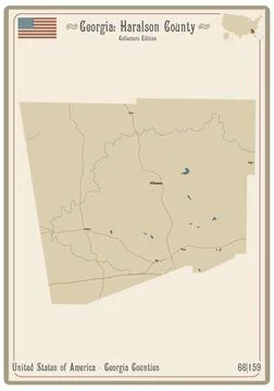 Map of Haralson County in Georgia Stock Illustration