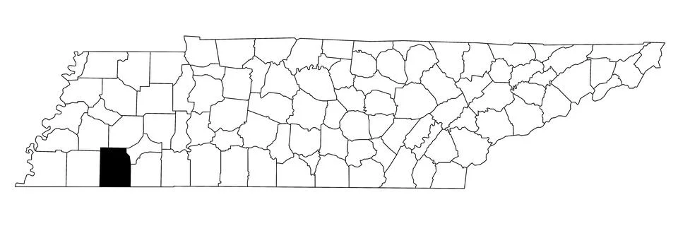 Map of hardeman County in Tennessee state on white background. single Count.. Stock Illustration
