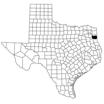 Map of Harrison County in Texas state on white background. single County ma.. Stock Illustration