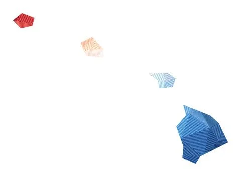 Map of Hawaii. Low poly illustration of the us state. Geometric design with.. Stockillustratie