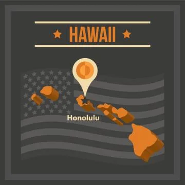 Map Of Hawaii State Stock-Illustration