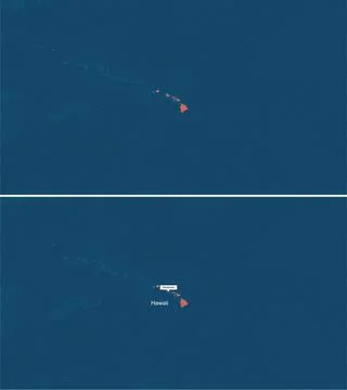 The map of Hawaii with text, textless Stock Illustration