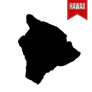 Map of Hawaii on white Stock Illustration