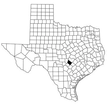 Map of Hays County in Texas state on white background. single County map hi.. Stock Illustration