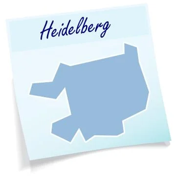 Map of heidelberg as sticky note Stock Illustration
