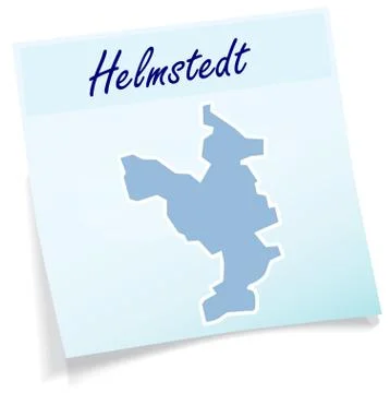 Map of helmstedt as sticky note Stock Illustration