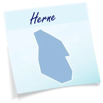 Map of herne as sticky note Illustrazione stock