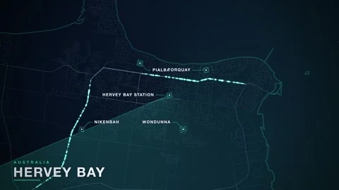Map of Hervey Bay 動画素材 341058977