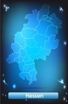 Map of hesse with borders with bright colors Stock Illustration