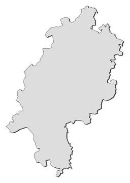 Map of Hesse (Germany) Map of the state Hesse in Germany. Copyright: xZoon... Stock Photos