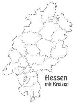 Map of hesse Stock Illustration