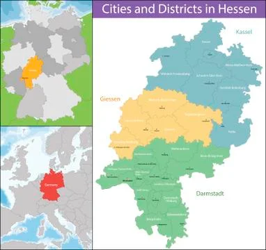 Map of Hesse Stock Illustration