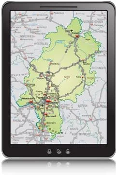 Map of hesse as a mobile phone Stock Illustration