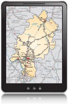Map of hesse as a mobile phone Stock Illustration