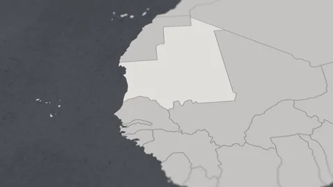 Map of HIGHLIGHT-MAURITANIA Stock Footage 311806539
