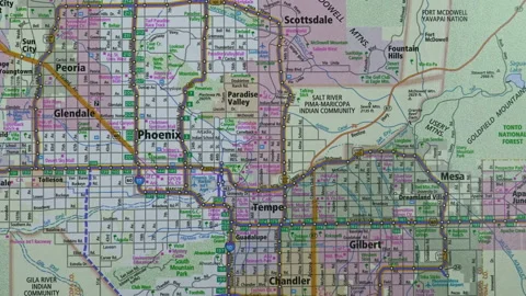 Map Of Highways With Cities Of America. Stock Footage 123047326