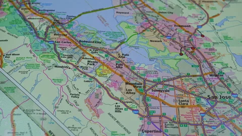 Map Of Highways With Cities Of America State of California. Stock-Footage 123054374