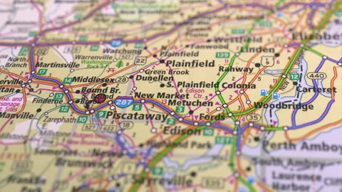 Map Highways With Cities America State New York City. Video stock 123278897