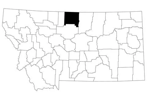 Map of hill County in Montana state on white background. single County map .. Stock Illustration