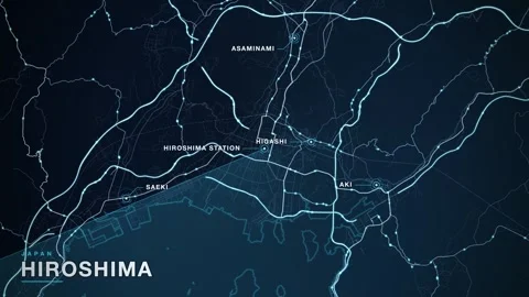 Map of Hiroshima Stock Footage 340992919
