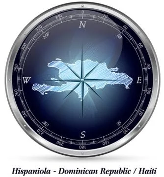 Map of hispaniola with borders Stock Illustration