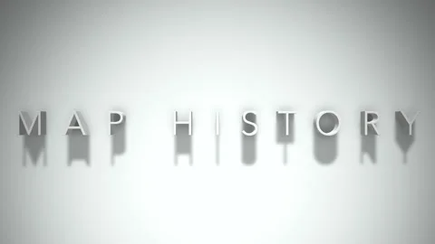 Map History 3D title animation with shadows on a white background Video stock 296707608