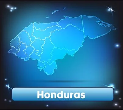 Map of honduras with borders with bright colors Stock Illustration
