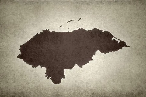 Map of Honduras on an paper Stock Illustration