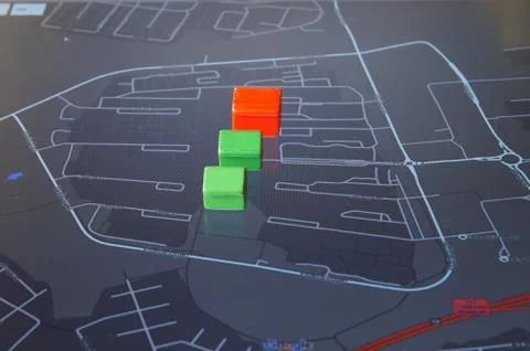 Map with houses Foto stock
