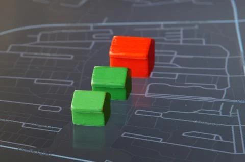 Map with houses Stock-Fotos
