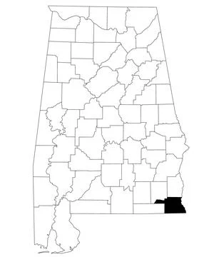 Map of Houston County in Alabama state on white backround. single County ma.. Stock Illustration